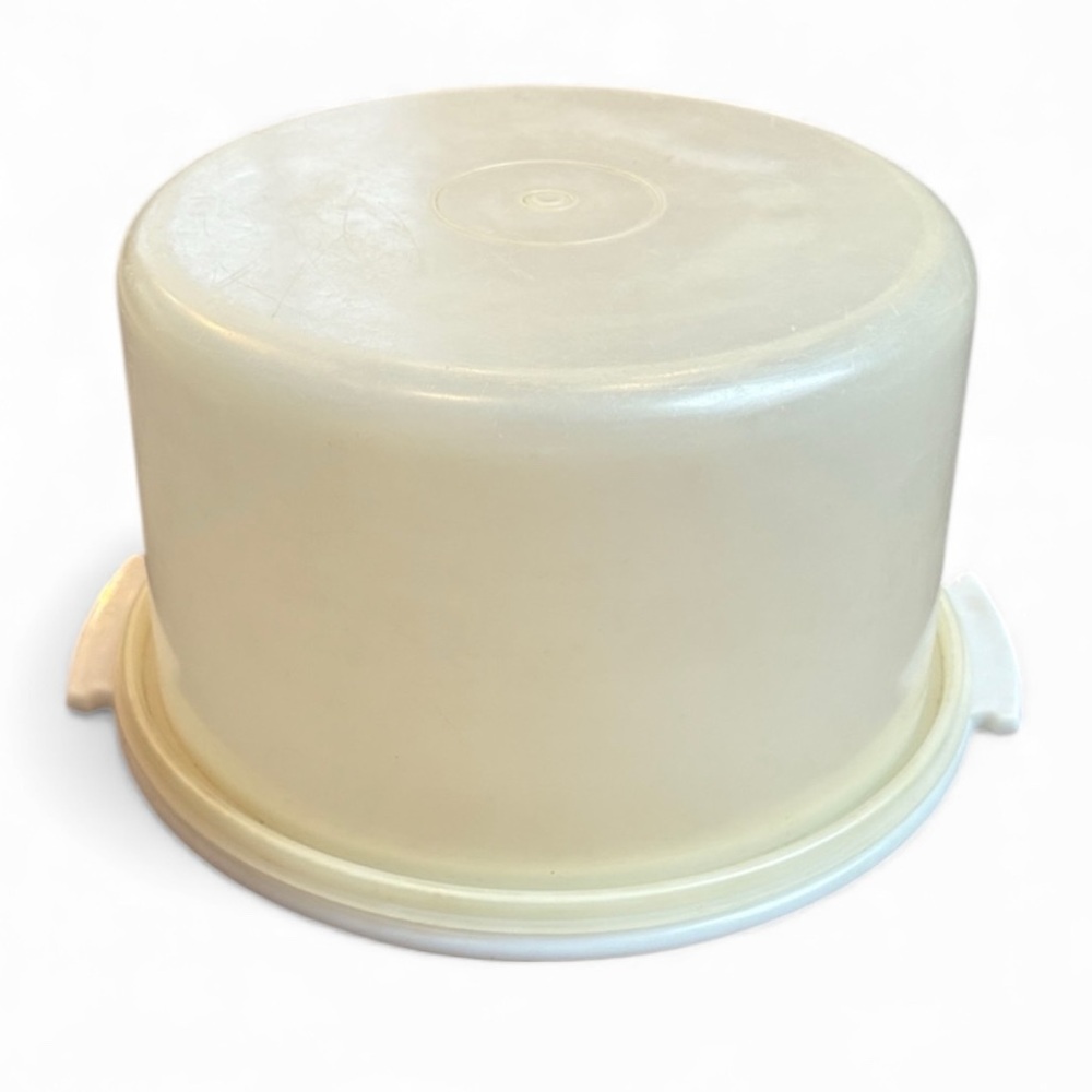 Vintage Tupperware Cake Keeper Carrier Harvest Gold Storage Container 6.5”H